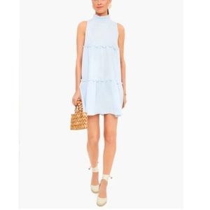 Tuckernuck Pomander Place Morgan Dress, XS Blue Lightweight Gauze Mini NWOT New